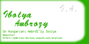 ibolya ambrozy business card